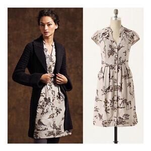 Anthropologie Maeve Southward Stop Deer Bird Dress